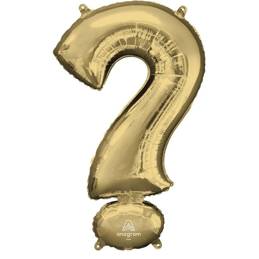 White Gold Question Mark Balloon, 22in x 36in